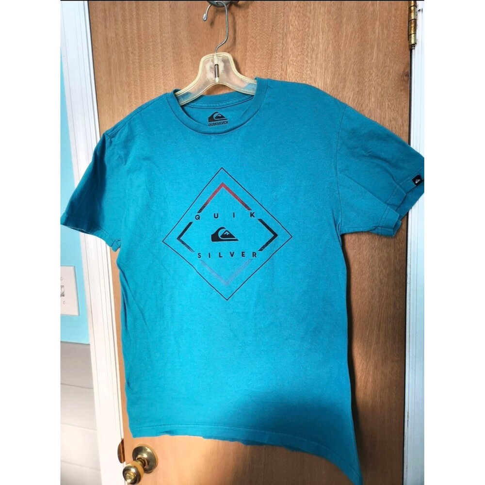 Quiksilver Men’s Teal Graphic Short Sleeve Tee
